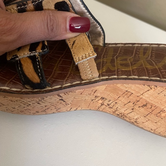 Sam Edelman Women’s Leopard Print Wedge Slide Sandals SZ 8 - Picture 6 of 14